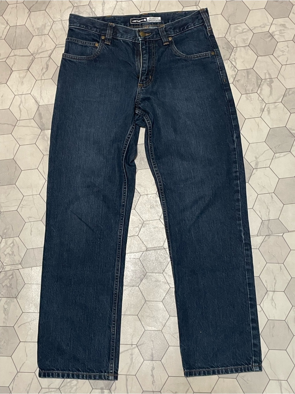 Carhartt Men’s Relaxed Fit Dark Wash Jeans 30x30